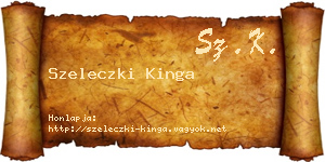 Szeleczki Kinga névjegykártya