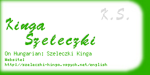 kinga szeleczki business card